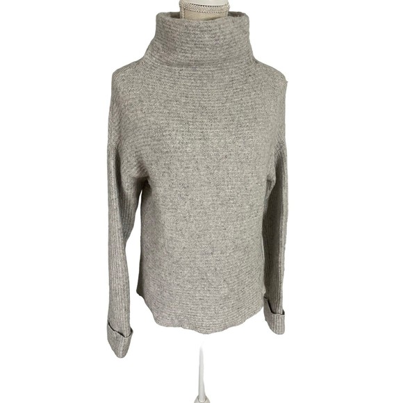 Daily Ritual‎ Cozy Wool Blend Gray Mock Neck Sweater Size M - Picture 1 of 6